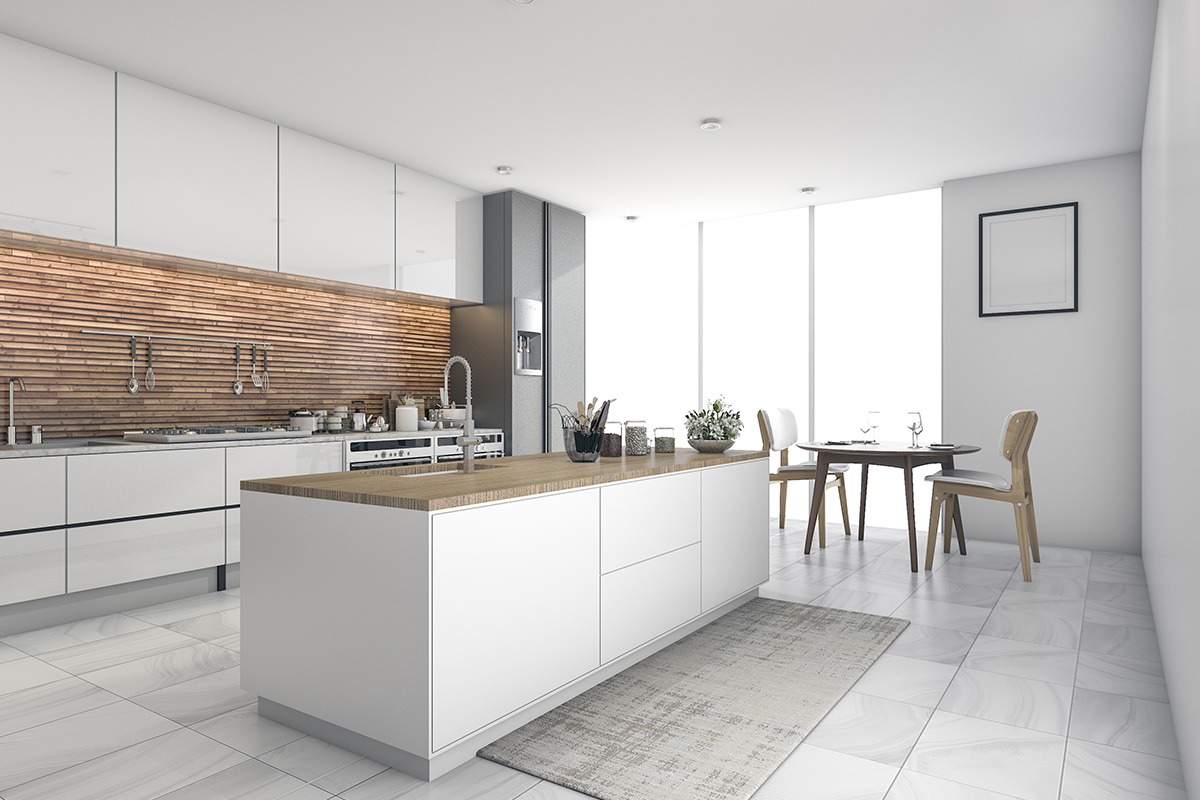 WHAT COLOUR TILES WITH CREAM KITCHEN UNITS?